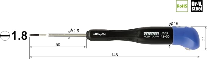 VESSEL Precision Screwdriver G-Grip -1.8 x 50 990