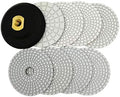 SHDIATOOL 4-Inch Diamond Wet Polishing Pads Set with Rubber Backer