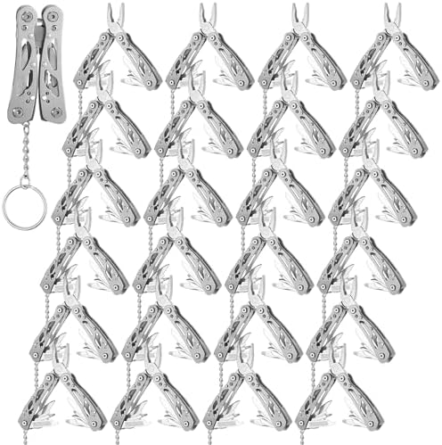 Lasnten 24 Pcs Multitool Pliers, Stainless Steel Foldable Mini Tool,Grey