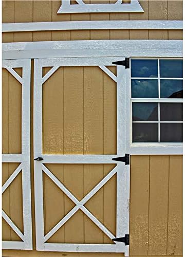 6 Inch T-Strap Heavy Duty Shed Door Hinges,Black Tee Hinge for Wooden Fences,Yard Door,Barn Door Gates, Wrought Hardware Rustproof,4 PCS