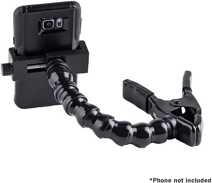 MOGO ModularHose Assistive Technology Phone Holder with Heavy-Duty Spring Clamp (Opens to 2"), 8 Inch Arm