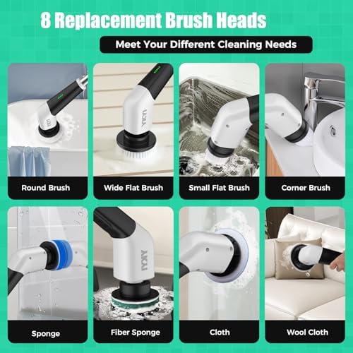 YKYI Electric Spin Scrubber, Cordless Power Cleaning Brush with Long Handle