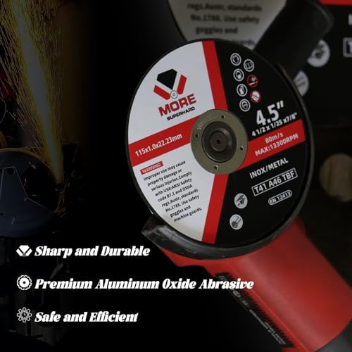 Cut Off Wheels 4-1/2 Inch, 25 Pack Cutting Discs, 4.5" x 0.047" x 7/8" for Angle Grinder, Metal & Stainless Steel Fast Cutting