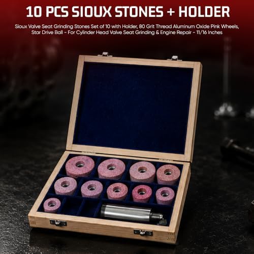 Sioux Valve Seat Grinding Stones with Holder & Star Drive, 11 Pcs