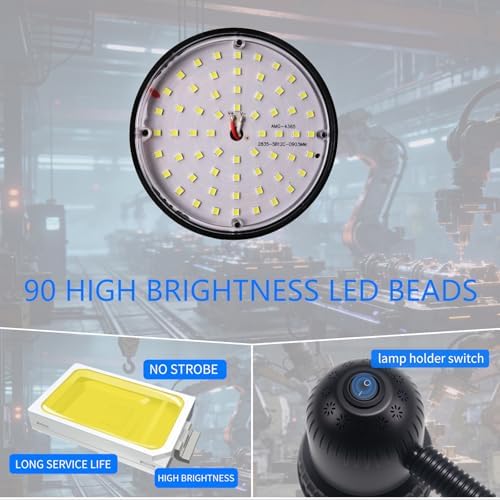 Clamp Light, 3000 Lumen Work Light with Strong Metal Clamp Base for Office, Crafting, Woodworking Shop, Garage Workbench, Lathe and Sewing, Bright Task Lighting, 98-inch Extended Cord, Silver