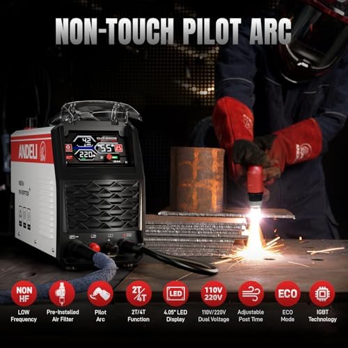 ANDELI [ Non-HF] Plasma Cutter 55A，4-in-1 Pilot Arc，1 in Max Cut