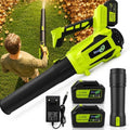 One-Hand Leaf Blower Cordless with 2X4000 mAh Batteries and Charger