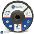 Benchmark Abrasives 6" x 7/8" Zirconia Type 29 Flap Discs, 60 Grit
