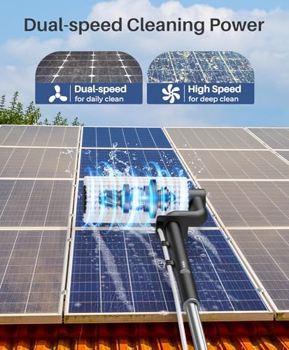 LyriFine Electric Spin Scrubber Full-Body IPX7 Waterproof & 20Ft Extendable Electric Solar Panel Cleaning Brush