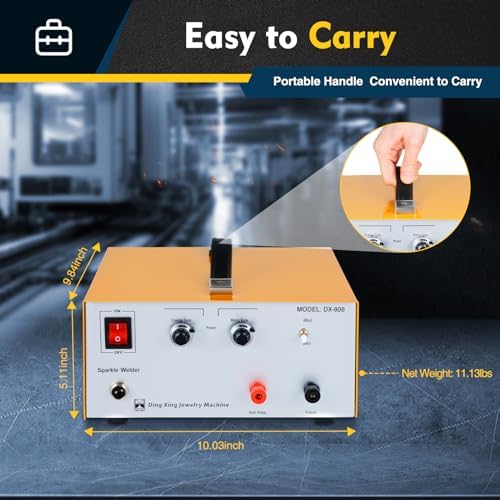 Jewelry Spot Welder Kit, 80A Portable Permanent Jewelry Welder Machine with Pedal Switch, Electric Pulse Welder Permanent Jewelry for Rapid Welding of Gold, K-Gold, Silver
