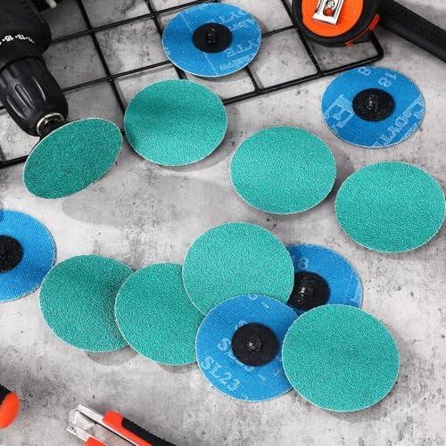 Newwiee 150 Pcs 3 Inch Sanding Discs 80 Grit 3 Inch Twist Lock Grinding Disc Zirconia Quick Change Lock Grinder Sanding Discs for Surface Prep Strip Grind Polish Finish Burr Rust Paint Removal