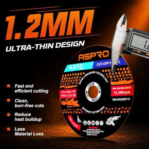 4 1/2 Cut Off Wheel for Metal 300 PCS, 2X Longer Life for Angle Grinder