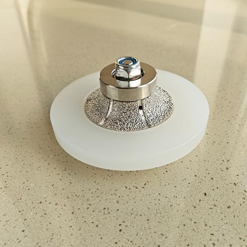 3/8 inch B10 Diamond Demi bullnose Half Bullnose Profile Wheel Diamond Hand Profiler Router Bit with 5/8-11 Thread for Granite Marble Concrete Tile and Countertop Edge Shaping