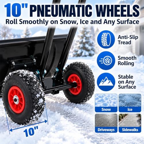 29" W Snow Shovel with Wheels