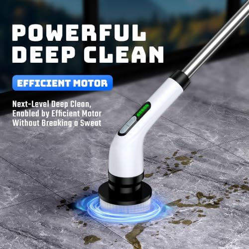 Electric Spin Scrubber for Bathroom: Shower Cleaner Brush with Long Handle