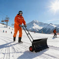 MAXSA 39" W Snow Shovel Pusher with Wheels for Driveway, Double Rod, Black