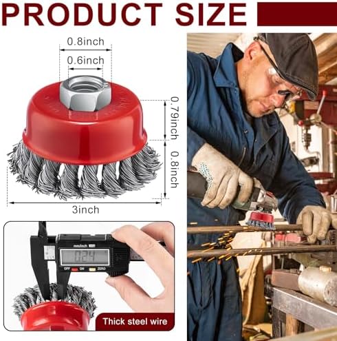 Tandefio 24 Pcs Wire Cup Brush, Angle Grinder, Classic