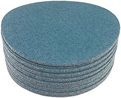 Starcke 5 inch Sanding Discs Hook and Loop Round Sand Paper Disc 120 Grit, 50 Pack Blue Zirconia with Aluminum Oxide No Hole Hook and Loop Sanding Discs, Sandpaper Auto Body for Wood and Metal