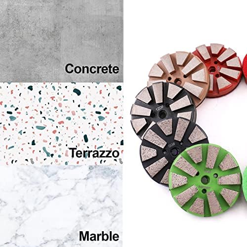 3PCS 3" 10 Segments Metal Bond Diamond Grinding Polishing Pad Concrete Marble Granite (400 Grit)