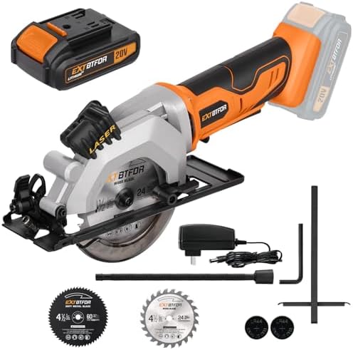 Circular Saw,4-1/2" Mini Circular Saw Cordless with 5PCS 4-1/2 Saw Blades