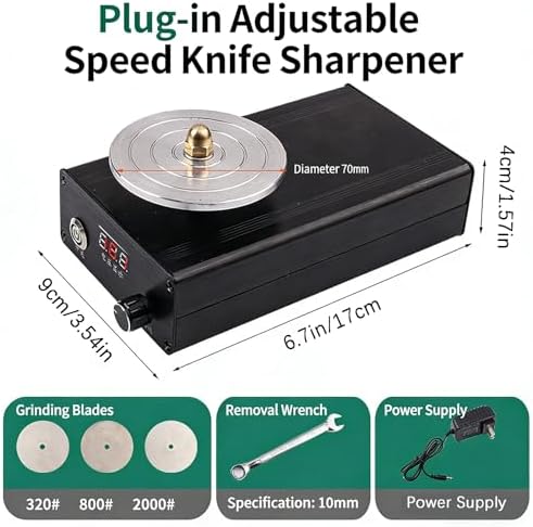 Engraving Knife Sharpening Machine, Carving Tool Grinder Polisher, 0-3000RPM Adjustable Speed, Portable Graver Grinder with 3 Diamond Grinding Wheels,for Engraving Cutters and Crafts(Plug-in)