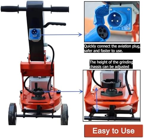 INTBUYING Concrete Floor Grinder Machine Hand-push Concrete Cement Ground Grinder Epoxy Terrazzo Marble Paint Removal Foldable Design Floor Grinder Grinding Machine 220v