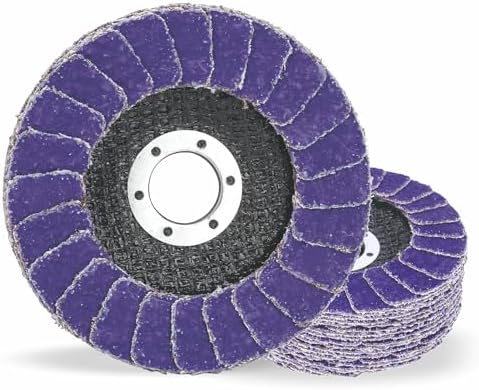 4.5" x 7/8" Premium Ceramic Flap Discs, 36+ Grit Grinding Wheels 5 Pack