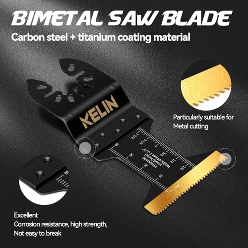 KELIN 64pcs Titanium Oscillating Tool Blades, Universal Multitool Blades
