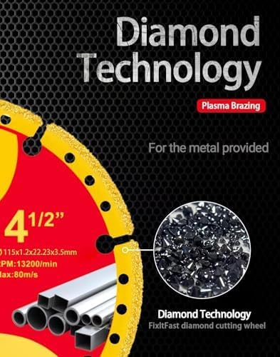 FIXLTFAST Diamond Metal Cutting Wheel 4-1/2 x 7/8 for Angle Grinder -14PCS