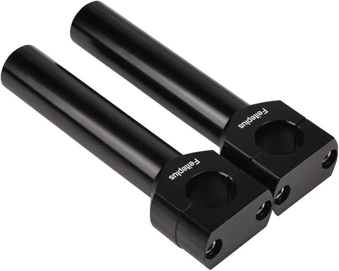 1" Handlebar Bar Risers Motorcycle Bar Clamps For Streetbob, Goldfire Straight One Piece Tall Handle Bar Riser Extension Kit Compatible With Harley, 5.51" Raise, Black
