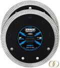 CRALY 5 Inch Super Thin Diamond Blade, 7/8 in Arbor, 5'' Diamond Tile Blade for Angle Grinder & Tile Saw, Diamond Cutting Wheel for Cutting Ceramic, Tile, Marble, Granite, Brick, Porcelain, 2PC