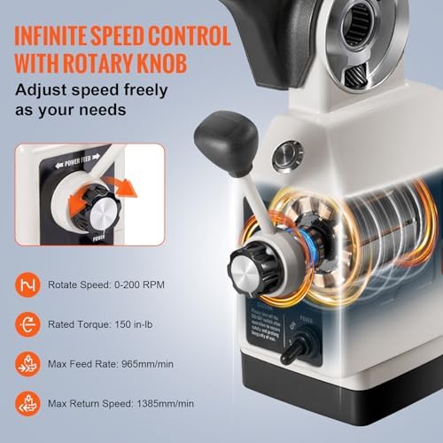 Vevor Power Feed X-Axis 150Lbs Torque,Power Feed Milling Machine 0-200PRM, Power Table Feed Mill 110V,for Bridgeport and Similar Knee Type Milling Machines - Amazon.com