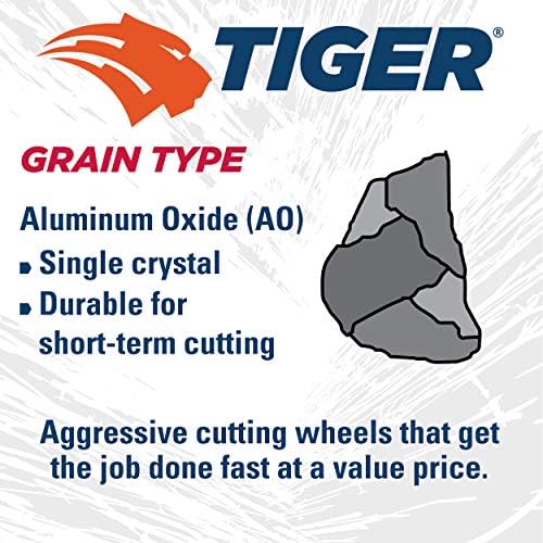 Weiler 57060 3-Inch Cutting Wheel, Tiger AO Steel/Metal Long Life, Performance Cutting, 1/16" A36T Type 1 3/8" Arbor (Pack of 100)