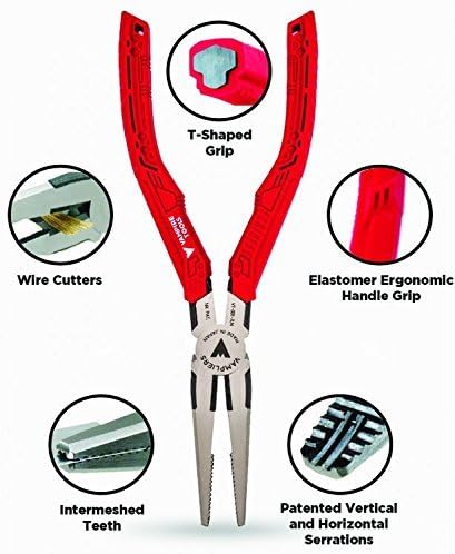 VAMPLIERS 2-PC Screw Extractor Pliers 7.5" Long Nose + 7" Slip Joint Pliers | Gift Box Set Made in Japan, Patented, High Carbon Steel, For Confined Spaces, Removes Damage Screws, Non-Slip Jaws, Gift Idea
