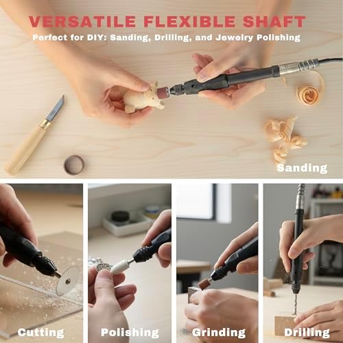 Mini Belt Sander Knife Sharpener with Flex Shaft