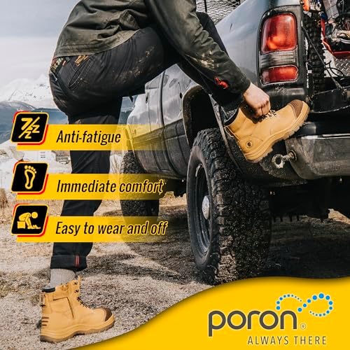 ROCKROOSTER Work Boots for Men,7 inch,Steel Toe,Side Zipper, Oiled Leather Shoes,Static Control,Breathable,Quick Dry(AK232Z-245Z)