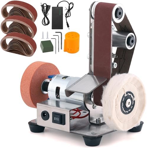 Mini Belt Sander for Knife Making, 3 IN 1 Electric Power Bench Belt Sanders