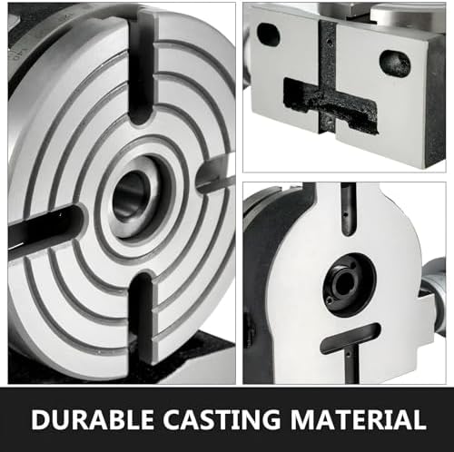 8inch Rotary Table Horizontal Vertical Milling Table, 4-Slot with Indexing Plate Set for Precision Milling Drilling (8 inch 4-Slot)