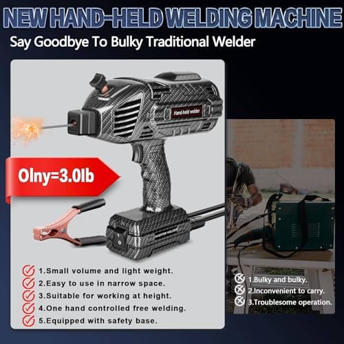 Welding Machine Handheld,20-120A 110V Portable Stick Welder 20pcs Rods,IGBT Hand Held Welder Machine withHot Start Arc Force Anti-stick ARC Welder Gun,6 Variable Current Adjustment (Black)