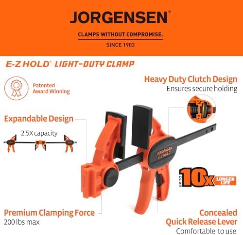 Jorgensen 6" Bar clamps for woodworking - 4-Pack