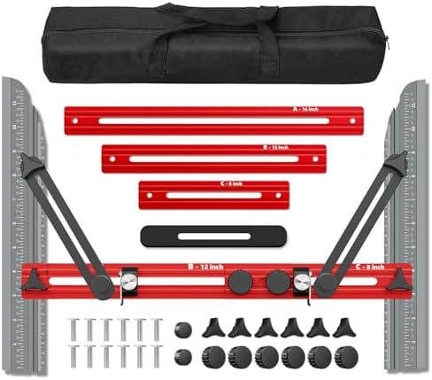 TANYO Stair Tread Template Tool, 8" to 60" Jig, Triangular Structure Brace