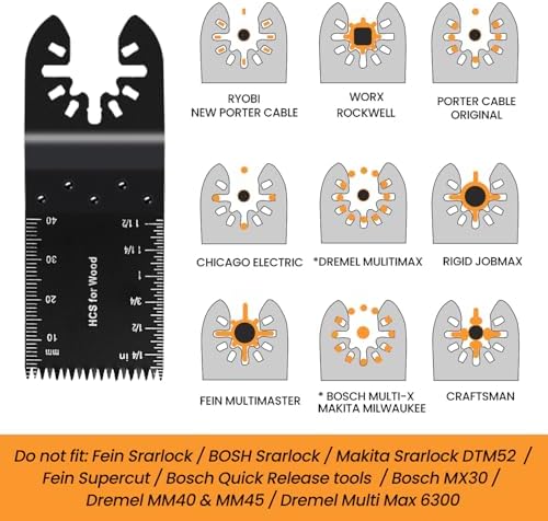 CONNOO 158 Pack Oscillating Saw Blades, Oscillating Tool Blades with Sandpaper, Multitool Bi-Metal Blades Kits for Wood Metal Plastics Quick Release Fit Dewalt Ryobi Rockwell Makita
