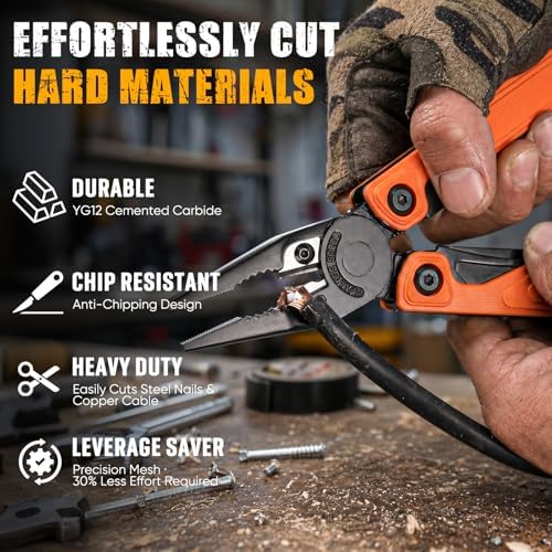 BIBURY 9oz Lightweight G10 Handle Multitool, One-Hand Opening Pocket Knife