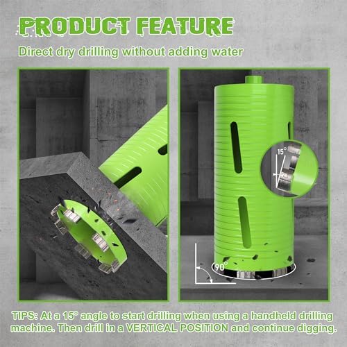 4 1/2 Inch Dry Core Drill Bit, 5/8"-11 Threaded Concrete Core Bit