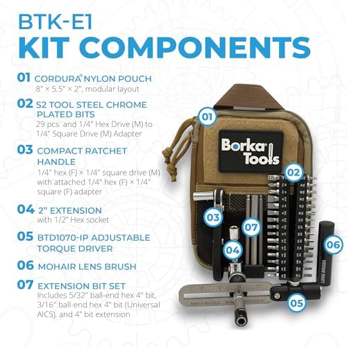 Torque Driver Kit – Extended Reach Edition: Adjustable Torque Driver with Long Ball-End Bits, Adapters, Extensions & Cordura Case – Precision Assembly & Mechanical Applications