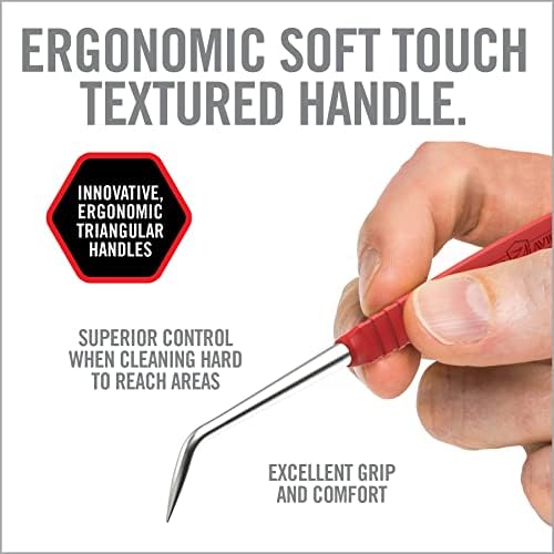 Real Avid Stainless Steel Gun Cleaning Picks for Firearm Cleaning and Maintenance - Set of 5 | 10 Different Tip Shapes for Gun Cleaning | Ergonomic Handle For Superior Control and Easy Carbon Cleaning