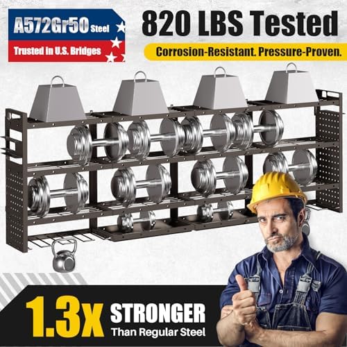 XLarge 64''W Power Tool Organizer Wall Mount, Charging Station, 4-Tier