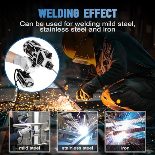 Portable Welding Machine, 110V Handheld Welder Machine with IGBT Inverter 6 Variable Current Adjustment 20-120Amp Welding Output for Metal Welding, Fence Repair, Ironwork Fabrication
