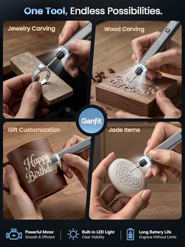 Engraving Pen for Metal, Wood, Glass and Plastic, Gift for Teens, Grey