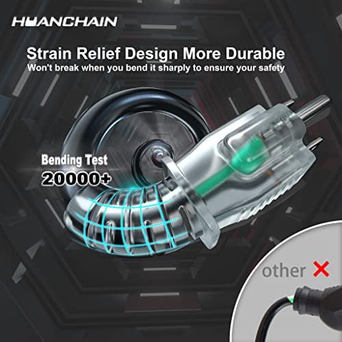HUANCHAIN Indoor Outdoor Black Extension Cord 200 FT Waterproof 16/3 Gauge